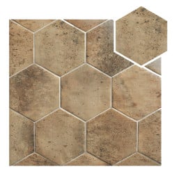 Carrelage hexagonal effet pierre CIERI TERRA 18x20,5 - 1 m² Equipe