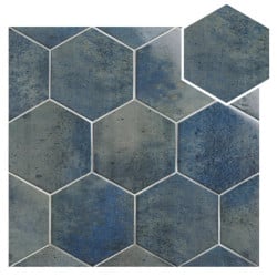 Carrelage hexagonal effet pierre CIERI INDIGO 18x20,5 - 1 m² Natucer