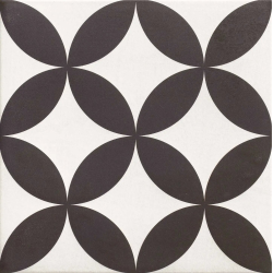 Carrelage Quatre-feuilles noir 33x33 cm HANOI CIRCLE BLACK - 1 m² 