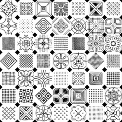 Carrelage octogonal décoré 20x20 mat et cabochons VARIETTE - 1m² 