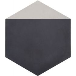 CIMI45 - CARREAU CIMENT HEXAGONE 20X23 MODERNE ANTHRACITE / POINTE GRIS CLAIR 16 mm  - 0,48 m² Nanda Tiles