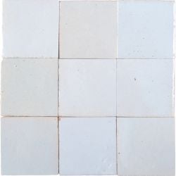 TCBL01 - TERRE CUITE EMAILLEE FAIT MAIN 10X10 CM BLANC  - 0,5 m² Moroccan tile