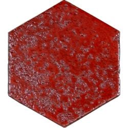 TCRO02 - TERRE CUITE EMAILLEE HEXAGONE ROUGE 11X12,5 CM  - 0,32 m² SF