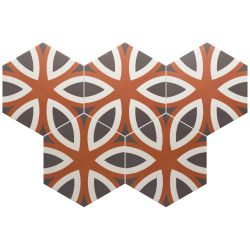 Carrelage hexagonal nuancé CHARLEY DOLCE DECOR 17,5X20 - 0.71 m² Bati Orient
