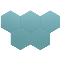Carrelage hexagonal nuancé CHARLEY AZURE UNI 17,5X20 - 0.71 m² Realonda