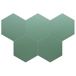 Carrelage hexagonal nuancé CHARLEY PICKLE GREEN UNI 17,5X20 - 0.71 m² Bati Orient