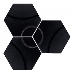 Carrelage hexagonal décors vagues INTUITION BLACK WAVES 25x30 cm - 0.935m² 