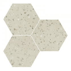 Carrelage hexagonal effet terrazzo SOUTH GREEN NATURAL 25x30 cm - R10 - 0.935m² 