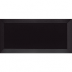 Carreau Métro biseauté noir mat 7.5x15 - 1m² 