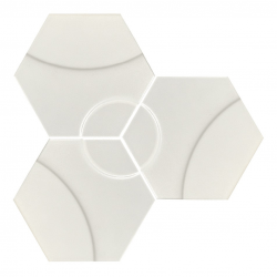 Carrelage hexagonal décors ronds INTUITION WHITE WAVES 25x30 cm - 0.935m² 