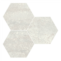 Carrelage hexagonal effet industriel RUST WHITE NAT 25x30 cm - 0.935m² 