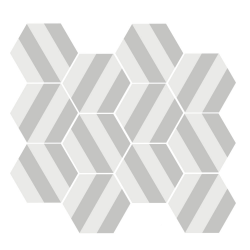Tomette blanche à rayure MERAKI STRIPE GRIS 19.8x22.8 cm - 0.84m² 