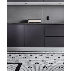 Mosaïque mini tomette hexagonale 30x30 cm SIXTIES SHAPES mate FLOR 60Y - White&Black - 1 m² Togama