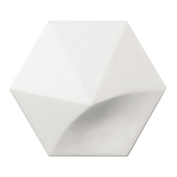 Faience hexagonale à relief MAFINGA OBERLAND WHITE MATT 12,4X10,7 cm - 0,36 m² Equipe
