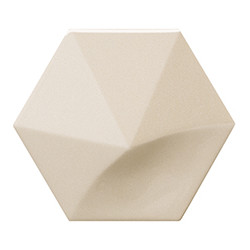 Faience hexagonale à relief MAFINGA OBERLAND CREAM 12,4X10,7 cm - 0,36 m² Equipe