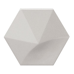 Faïence hexagonale à relief MAFINGA OBERLAND LIGHT GREY 12,4X10,7 cm - 0,36 m² Bestile