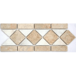 Frise travertin marbre beige antique GM124 Afyon White 30.5x12 cm - unité SF