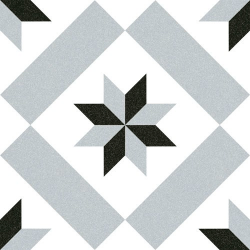 Carrelage imitation ciment étoile grise et noire 20x20 cm CALVET - 1m² Vives Azulejos y Gres