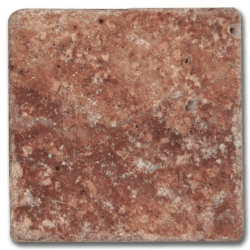 Carrelage pierre Travertin vieilli rouge 10x10 cm - 0.5m² SF
