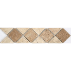 Frise pierre 512 Travertin Beige - Travertin Noce 28.5x7 cm - unité SF