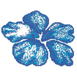 Décor piscine fleur bleue 266x200 cm - unité 