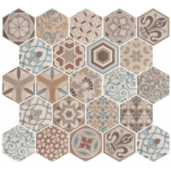 Carrelage hexagonal 17.5x20 Tomette Harmony Colours 21356 - R9 - 0.71m² 