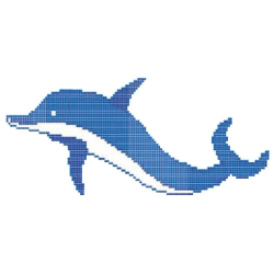 Décor piscine dauphin bleu 333x133 cm - unité Onix