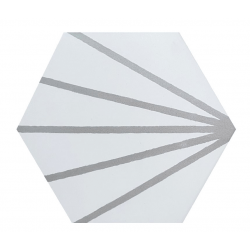 Tomette blanche à rayure grise motif dandelion MERAKI LINE GRIS 19.8x22.8 cm - 0.84m² Bestile
