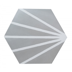 Tomette grise motif dandelion MERAKI GRIS -19.8x22.8 cm - 0.84m² Bestile