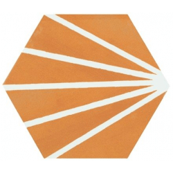 Tomette orange motif dandelion MERAKI MOSTAZA 19.8x22.8 cm - 0.84m² 