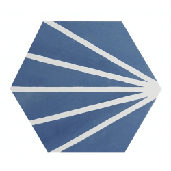 Tomette bleue motif dandelion MERAKI AZUL 19.8x22.8 cm - 0.84m² Bestile