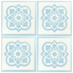 Carreau de ciment décor bleu clair et blanc 20x20 cm ref7370-1 - 0.48m² 