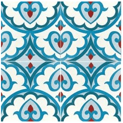 Carreau de ciment décor bleu rouge géométrique 20x20 cm ref7920-2 - 0.48m² 