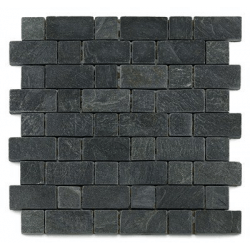 Mosaique ardoise noire 3x3 - 4.8 cm - unité 