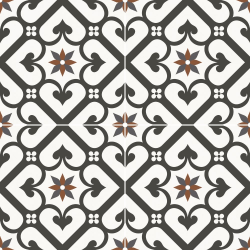Carrelage style ciment mono-motif carreau rouge et noir OLD SCHOOL GALES CLASSIC 45x45 cm - 1.42m² 