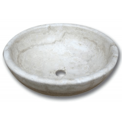 Vasque pierre Bol Travertin Beige 42x15 cm 