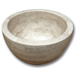 Vasque pierre Bol Travertin Beige 32x15 cm 
