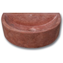Demi vasque pierre travertin rouge 42x26x12 cm 
