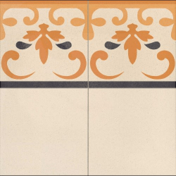 Carrelage style ancien GALES CENEFA Frise 44x44 cm - 1.37m² 
