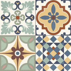 Carrelage style ancien ciment coloré provençal style d antan HERITAGE MIX 33x33 cm - 1.32m² GayaFores