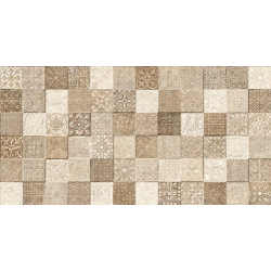 Faience style ciment mosaique beige décoré Deco Lys Arena 32x62.5 cm - 1m² Baldocer