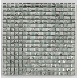 Mosaique salle de bain argent Glasmosaik silver ice 1.5x1.5 cm - 30x30 - unité 
