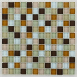 Mosaique salle de bain Glasmosaik beige 2.3x2.3 cm - 30x30 - unité 