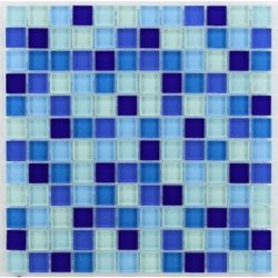 Glasmosaik bleu 2.3x2.3 cm - 30x30 - unité 