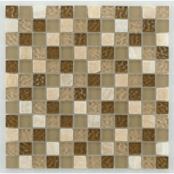 Mosaique salle de bain marron Glasmosaik tuscany natural 2.3x2.3 cm - 30x30 - unité Barwolf