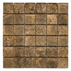 Mosaique salle de bain Glasmosaik bronze 4.8x4.8 cm - 30x30 - unité 