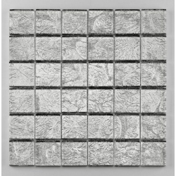 Mosaique salle de bain Glasmosaik argent 4.8x4.8 cm - 30x30 - unité Barwolf