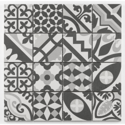 Mosaique grès cérame patchwork blanc white mosaïque 31.8x31.8cm KEG-14072 - unité 