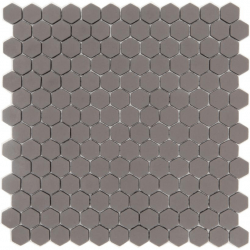 Mosaique Mini tomette hexagonale SADDLE23 25x13mm taupe mat - 0.85m² 