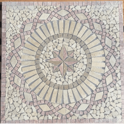 Rosace Marbre Mosaique en carrelage 67x67 cm x 8 mm rose des vents Rosso Verona 052 